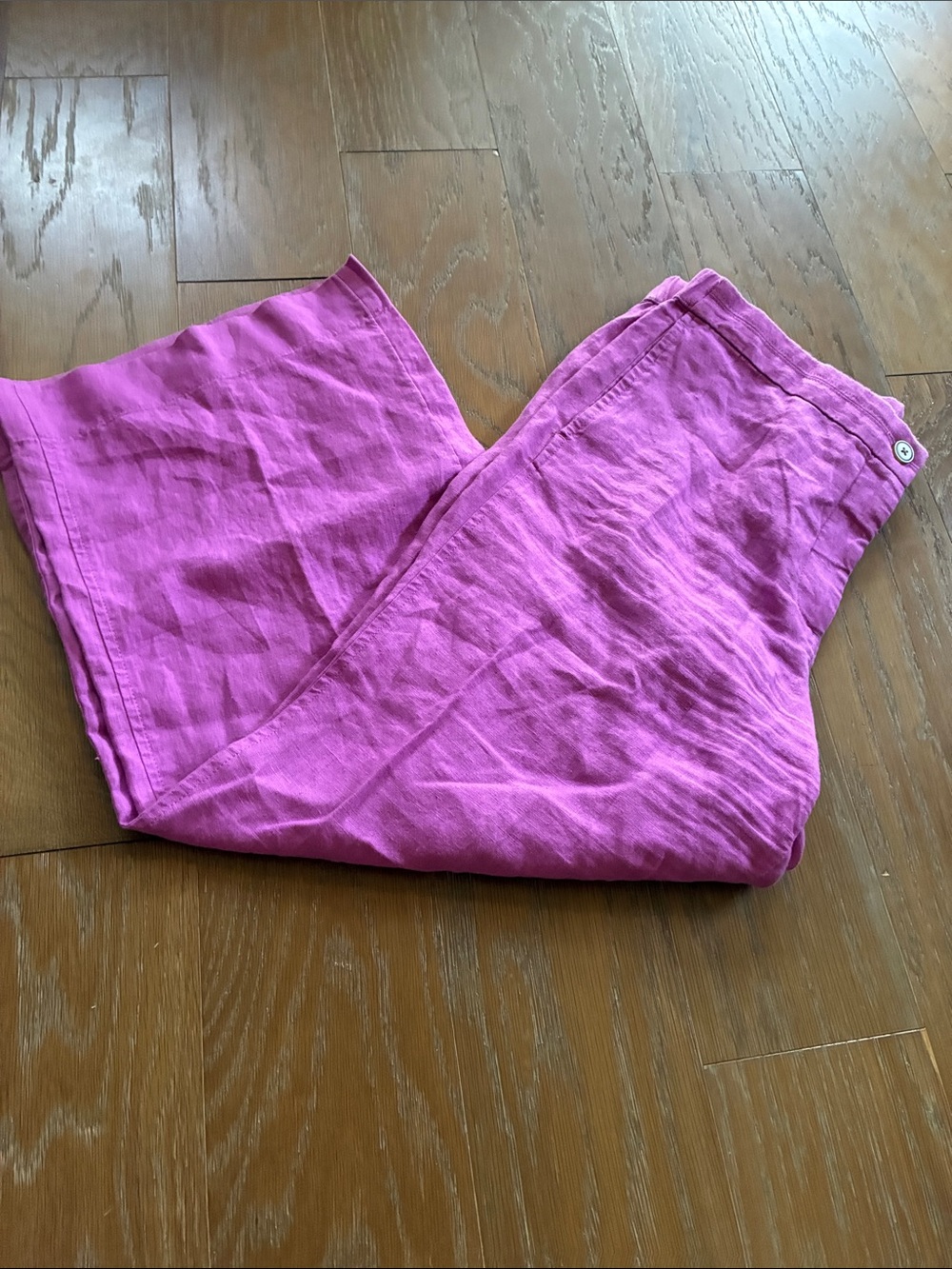 J. Jill Bright Pink Wide-Leg Linen Pants